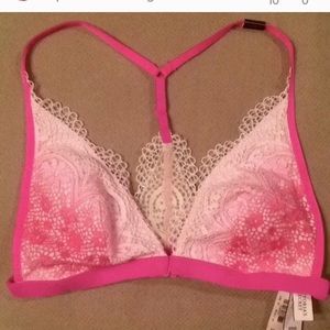 2 LEFT  NWT- VS Pink Lace Triangle Bralette